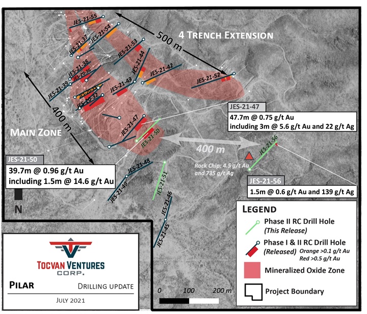 Figure 1. Planview Map of Phase II Drill Program Update