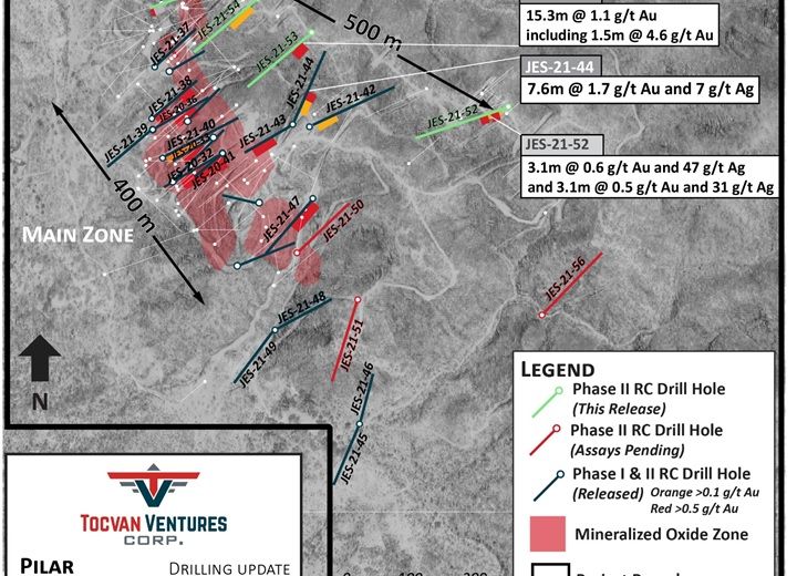 Figure 1. Planview Map of Phase II Drill Program Update.