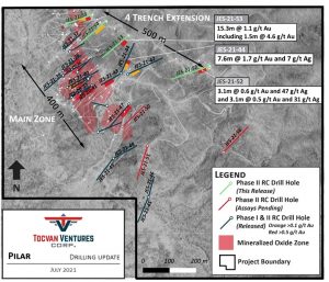 Figure 1. Planview Map of Phase II Drill Program Update.