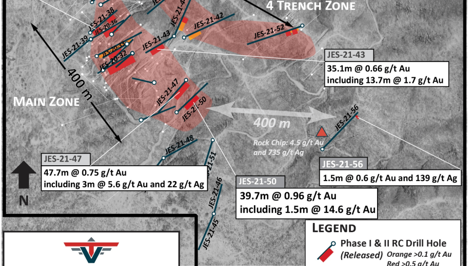 Figure 1. Planview Map of Phase II Drill Program Highlights.