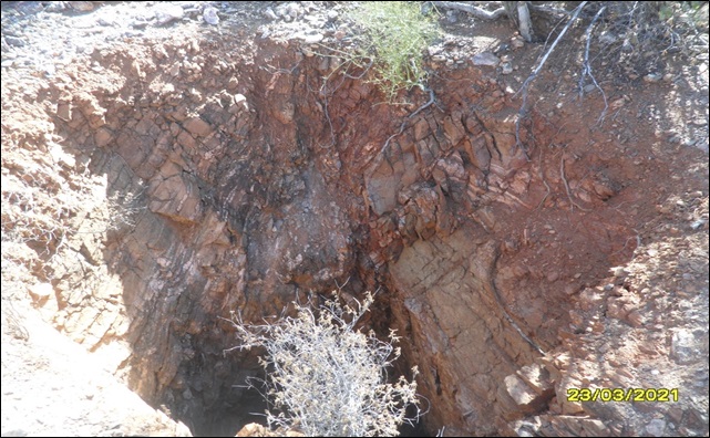 Photo 2- Historic Working along shear-zone – Cornea Target